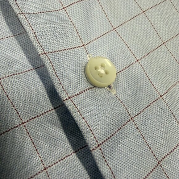 Canali Impeccabile Dress Shirt Italy Check Blue Long Sleeve Cotton 15 3/4 Medium - Picture 5 of 9